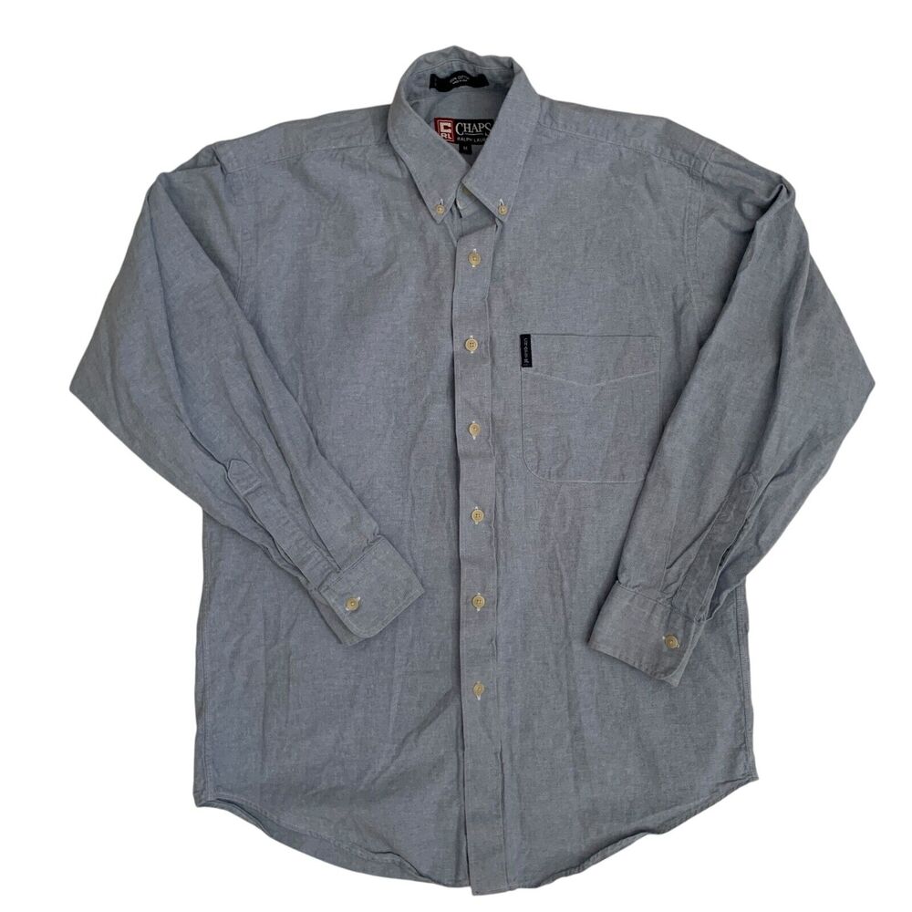 Chaps Ralph Lauren Men's Size M Button Up Long Sleeve Adult Shirt Made USA